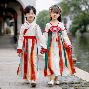男女宝宝秋装汉服古装国学服2023新款洋气唐装中秋国庆超仙演出服