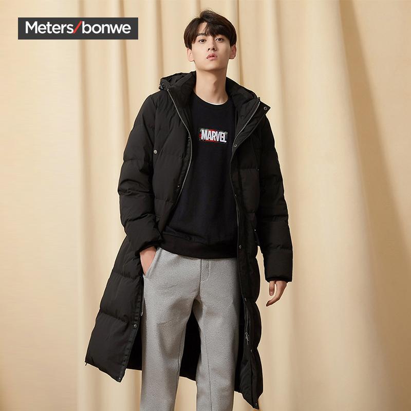 美特斯邦威新品冬装羽绒服男中长款潮流保暖潮流帅气加厚229382