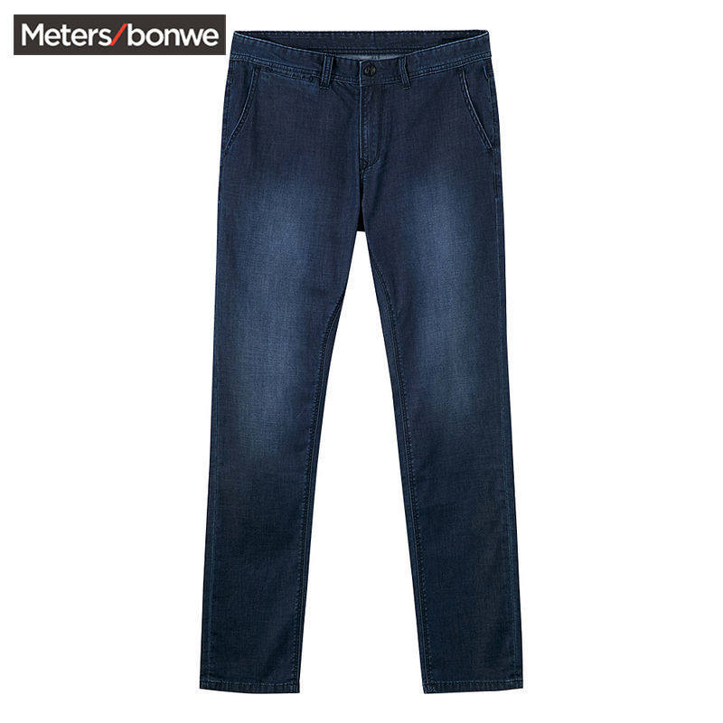 美特斯邦威牛仔裤男修身夏装新款休闲潮流弹力薄款韩757157