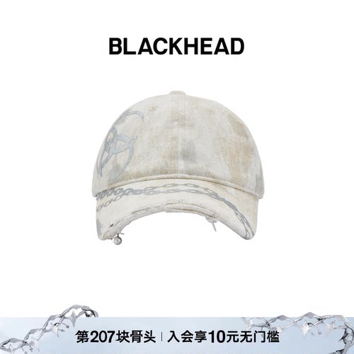 黑头叁蛇环烫银破洞百搭棒球帽