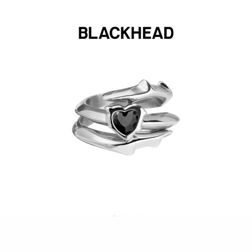 BLACKHEAD尖刺爱心组合戒指