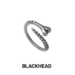 BLACKHEAD/黑头S925银骨钉戒指原创设计造型个性时尚开口女新秋冬