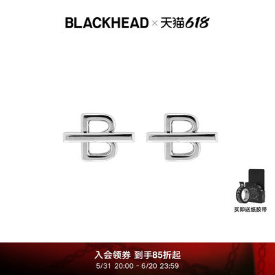 字母装饰耳钉blackheadins风