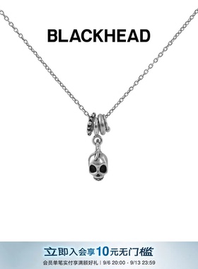 【ppkritt同款】BLACKHEAD/黑头S925银朋克骷髅项链个性夸张纯银