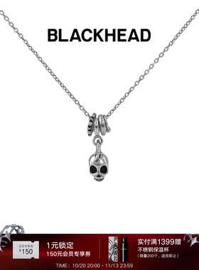 【ppkritt同款】BLACKHEAD/黑头S925银朋克骷髅项链个性夸张纯银