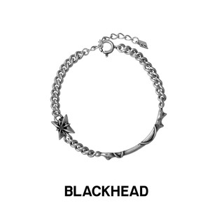 BLACKHEAD/黑头S925银十字星手链原创设计个性夸张造型感