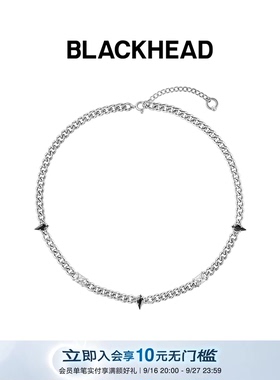 【敖瑞鹏吴磊同款】BLACKHEAD/黑头新月骑士系列骑士异形锆石项链