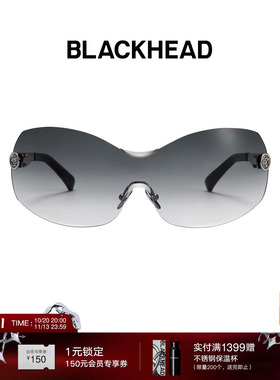 BLACKHEAD/黑头新月骑士系列一片式曲面墨镜原创设计夸张酷帅男女