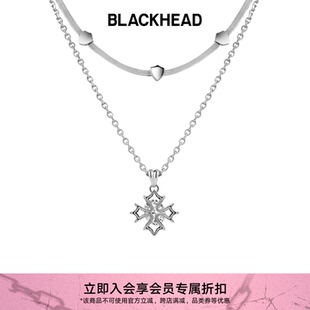 【卓沅同款】BLACKHEAD/黑头出逃舞会系列十字花双层项链简约