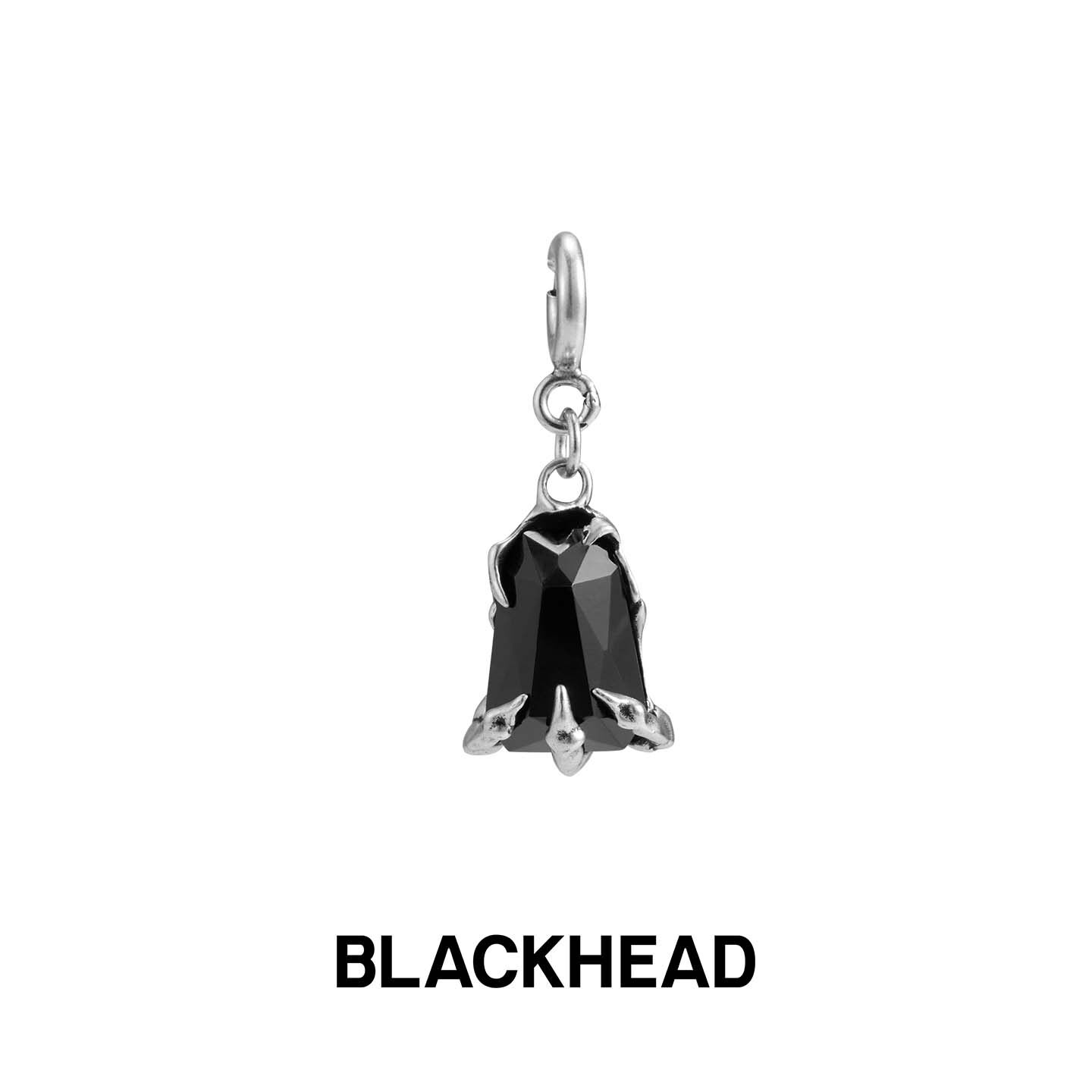BLACKHEAD/黑头S925银骷髅手锆石/爱心胸骨/骨骼十字架黑玛瑙吊坠