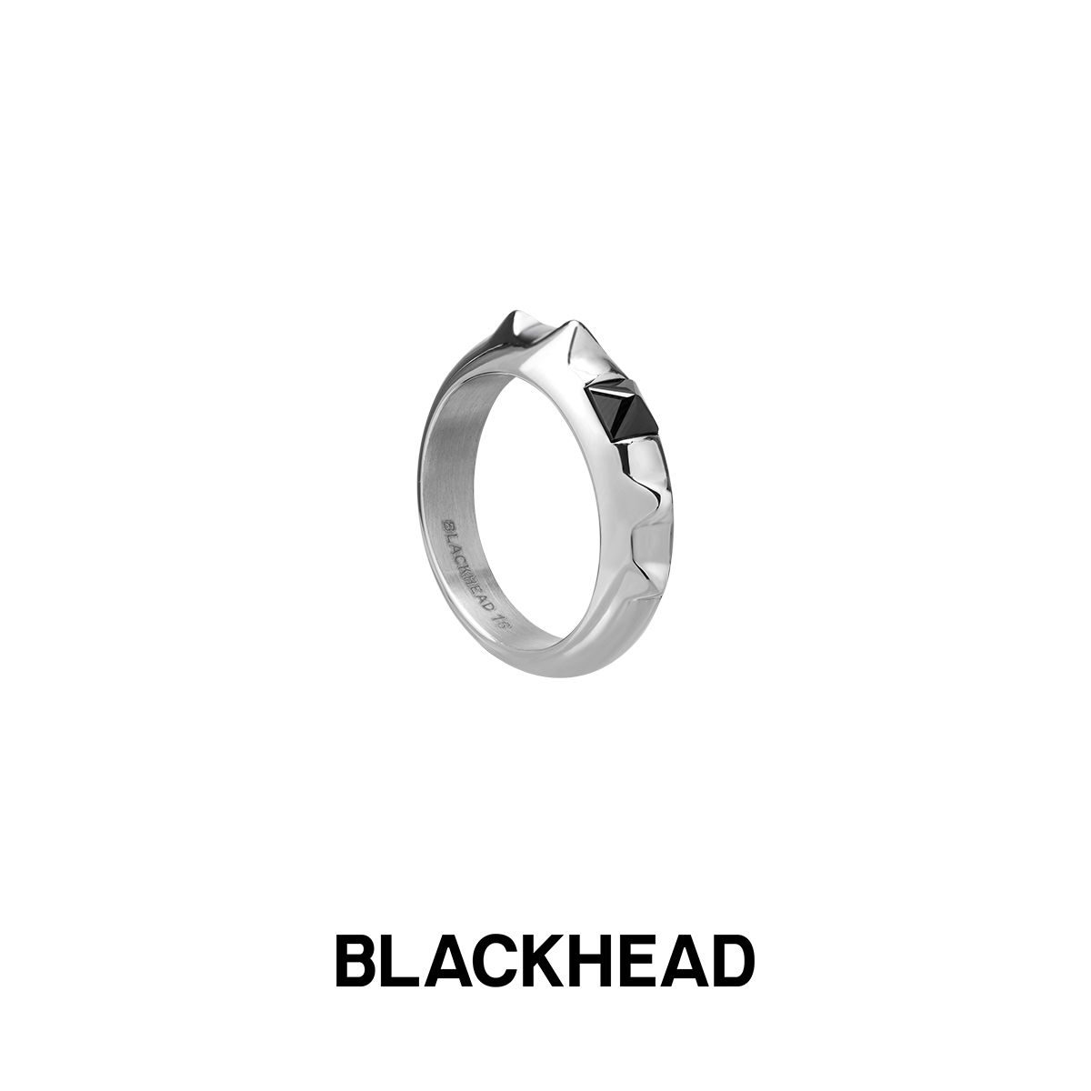 BLACKHEAD铆钉倒镶锆石装饰戒指