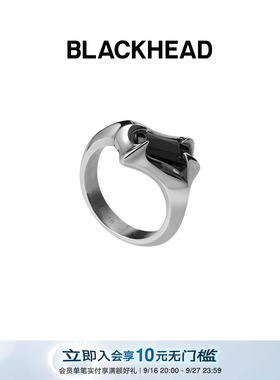 【王安宇同款】BLACKHEAD/黑头黑胶浪潮系列尖刺黄锆石戒指情人节