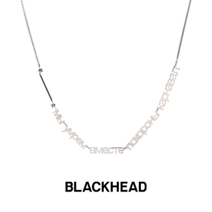 BLACKHEAD 時尚 創意標語字母五星鈦鋼項鏈情侶款 黑頭設計師潮牌