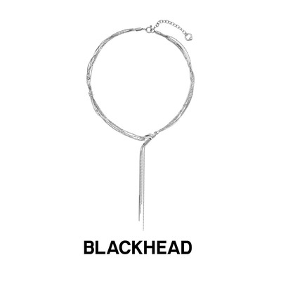 BLACKHEAD/黑头新月骑士系列守护铃流苏项链原创设计新年
