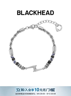 【汪苏泷同款】BLACKHEAD/黑头闪电细手串个性时尚朋克男女手链