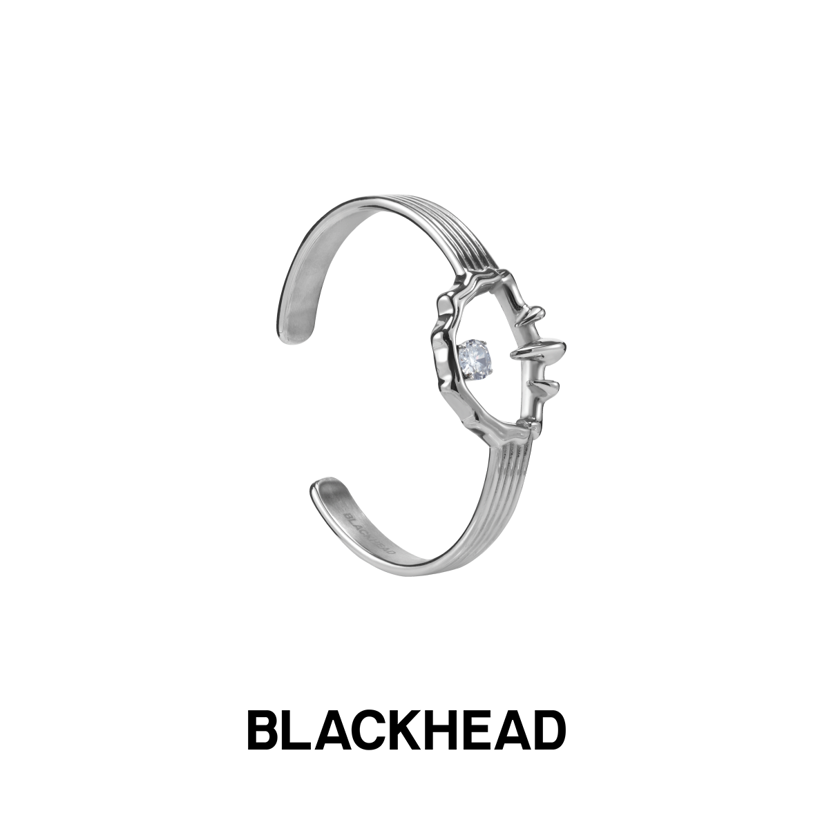 【余景天同款】BLACKHEAD/黑头表盘开口手环女生水钻男朋克新