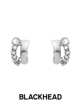 BLACKHEAD/黑头小众设计高级感珍珠链条耳钉耳饰情侣款男女