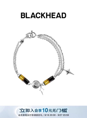BLACKHEAD/黑头黑胶浪潮系列渐变骨碟手链简约个性原创设计