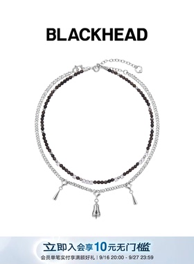 【张杰同款】BLACKHEAD/黑头新月骑士系列守护铃吊坠双层项链