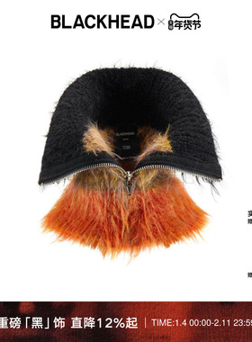 LACKHEAD/黑头拼色渐变拉链围脖保暖夸张设计原创
