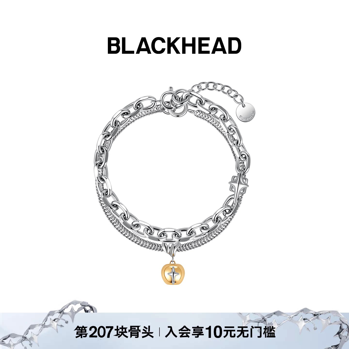 BLACKHEAD情侣choker双层手链图片
