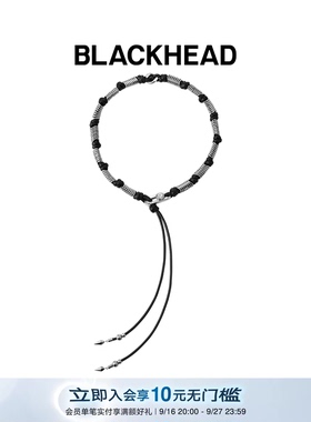 【黄景瑜同款】BLACKHEAD/黑头黑胶浪潮系列骨碟编织扣针项链