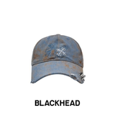 BLACKHEAD 黑头出逃舞会系列十字花扣饰牛仔棒球帽原创设计蓝色