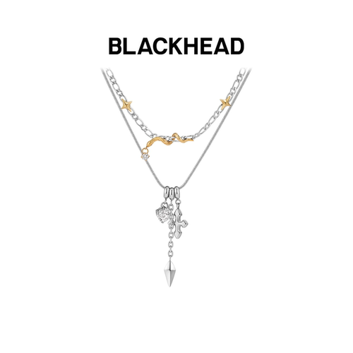 【明星同款】BLACKHEAD/黑头职场新魔法系列芒星小蛇双层项链