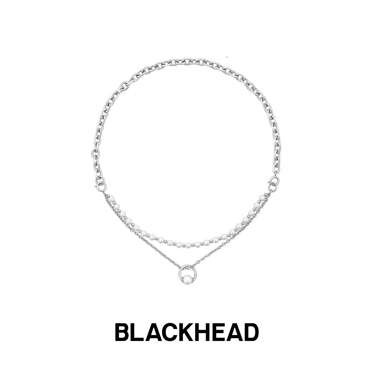 BLACKHEAD/黑头双层珍珠手链新款情侣项链吊坠甜酷女叠戴情人节
