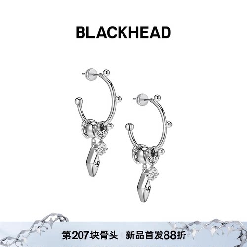 BLACKHEAD三蛇菱形光棱耳环