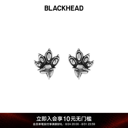 黑头新款S925银夜猫爪耳钉个性