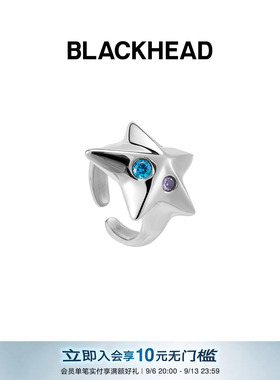 BLACKHEAD/黑头圣诞述系列圣诞五角星戒指原创设计个性