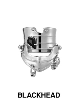 BLACKHEAD/黑头新月骑士系列骑士盔甲双层戒指新年原创设计