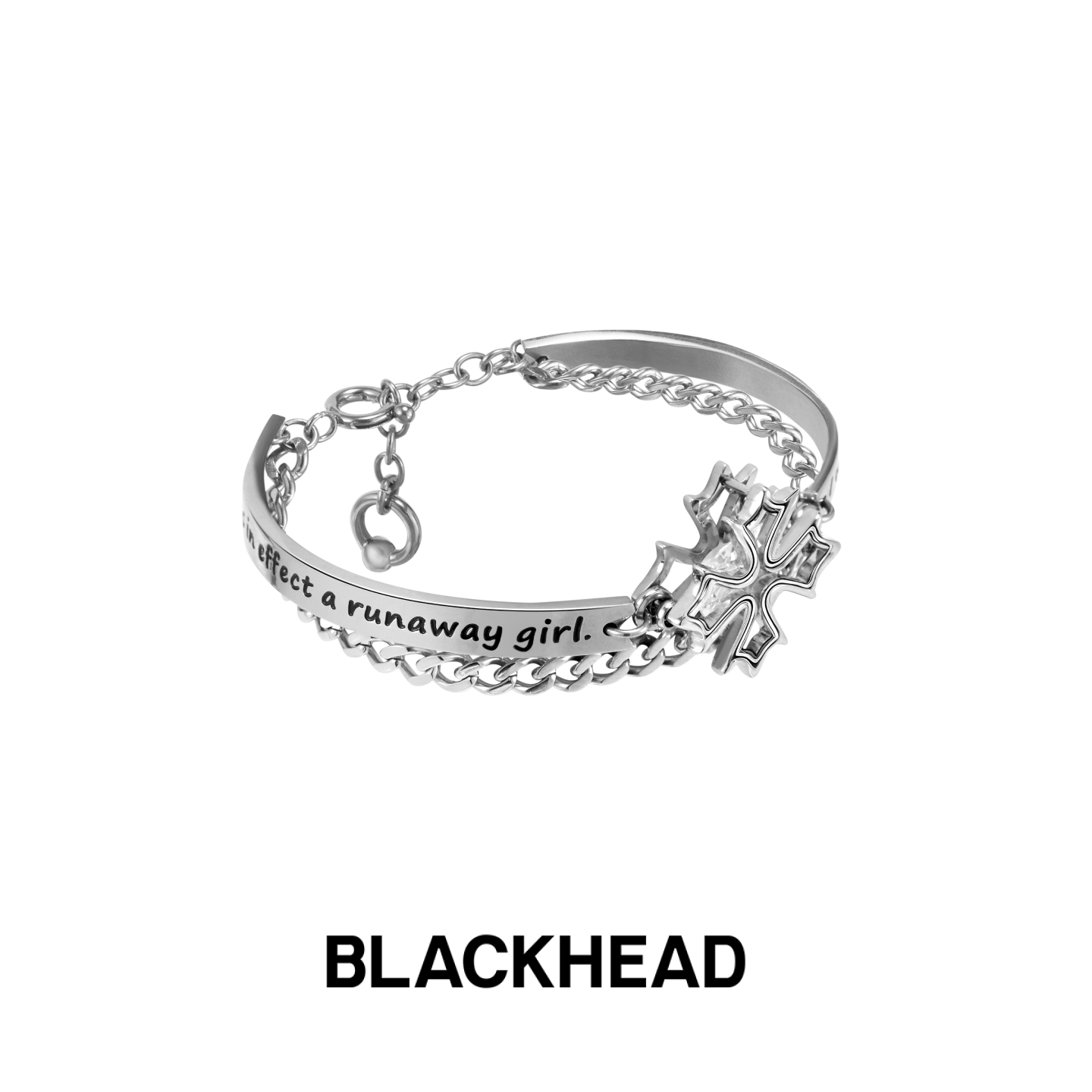 BLACKHEAD/黑头出逃舞会系列十字花双层手镯夸张个性原创设计