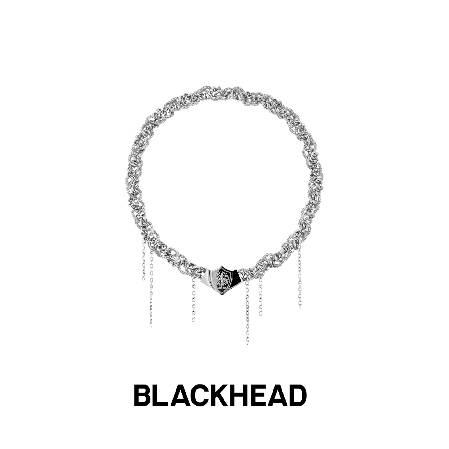 BLACKHEAD/黑头出逃舞会系列编织链磁吸徽章项链夸张个性朋克原创