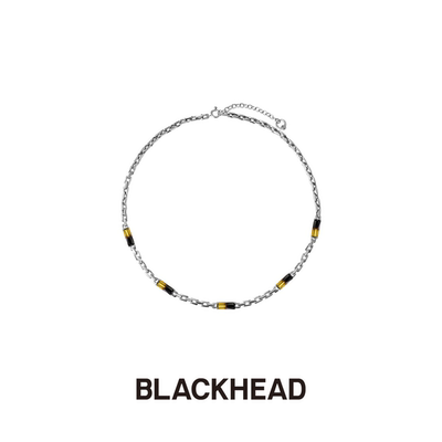 【王凯沐同款】BLACKHEAD/黑头黑胶浪潮系列渐变手工项链个性设计