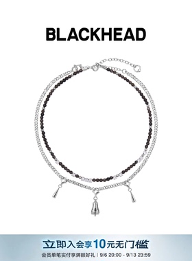 【张杰同款】BLACKHEAD/黑头新月骑士系列守护铃吊坠双层项链
