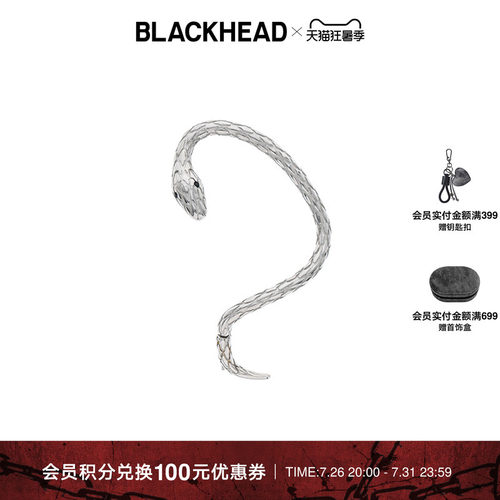BLACKHEAD/黑头蛇形耳饰女生设计感时尚耳挂欧美朋克夸张七夕礼物 - 封面