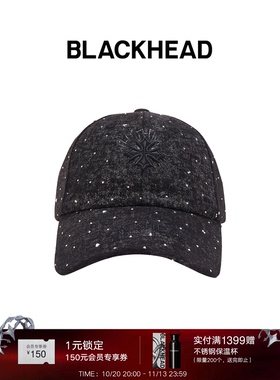 BLACKHEAD/黑头出逃舞会系列矢车菊烫钻牛仔棒球帽原创设计个性春