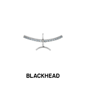 饰唇环无唇洞防过敏个性 BLACKHEAD 黑头满钻一字免穿刺钛钢装