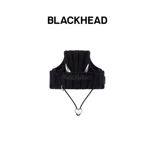 BLACKHEAD小恶魔黑色针织宠物帽