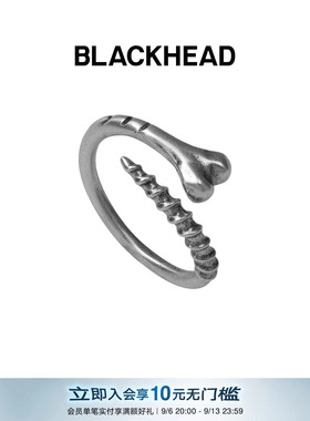 BLACKHEAD/黑头S925银骨钉戒指原创设计造型个性时尚开口女新秋冬