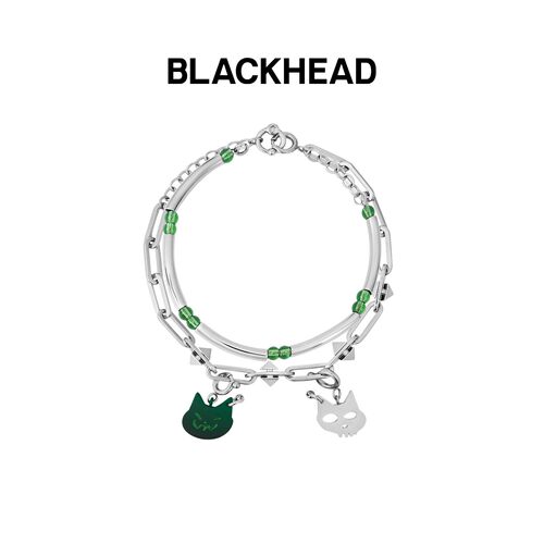 BLACKHEAD猫咪吊坠情侣双层手链