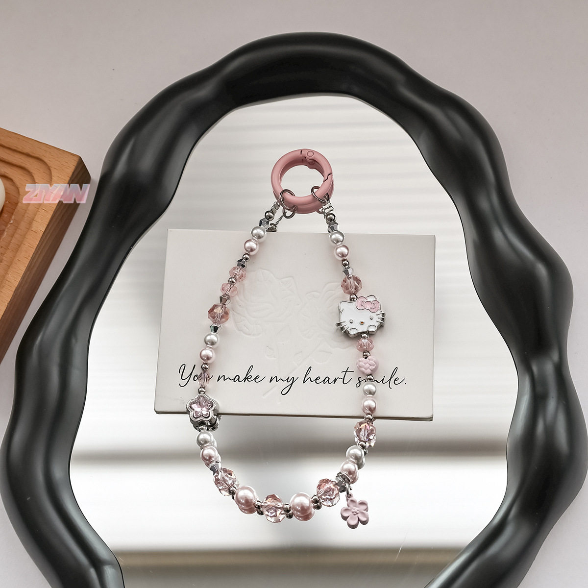 卡通创意挂绳五角星水晶串珠挂炼可爱挂绳包挂件手腕绳手提