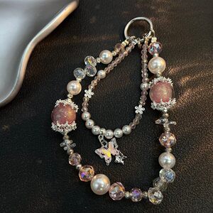 韩系复古y2k蝴蝶挂件小众银色吊坠钥匙扣亚文化挂件海洋系包挂