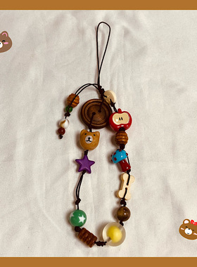 苹果小熊链卡通可爱挂绳女款ccd相机挂链新款挂件短款