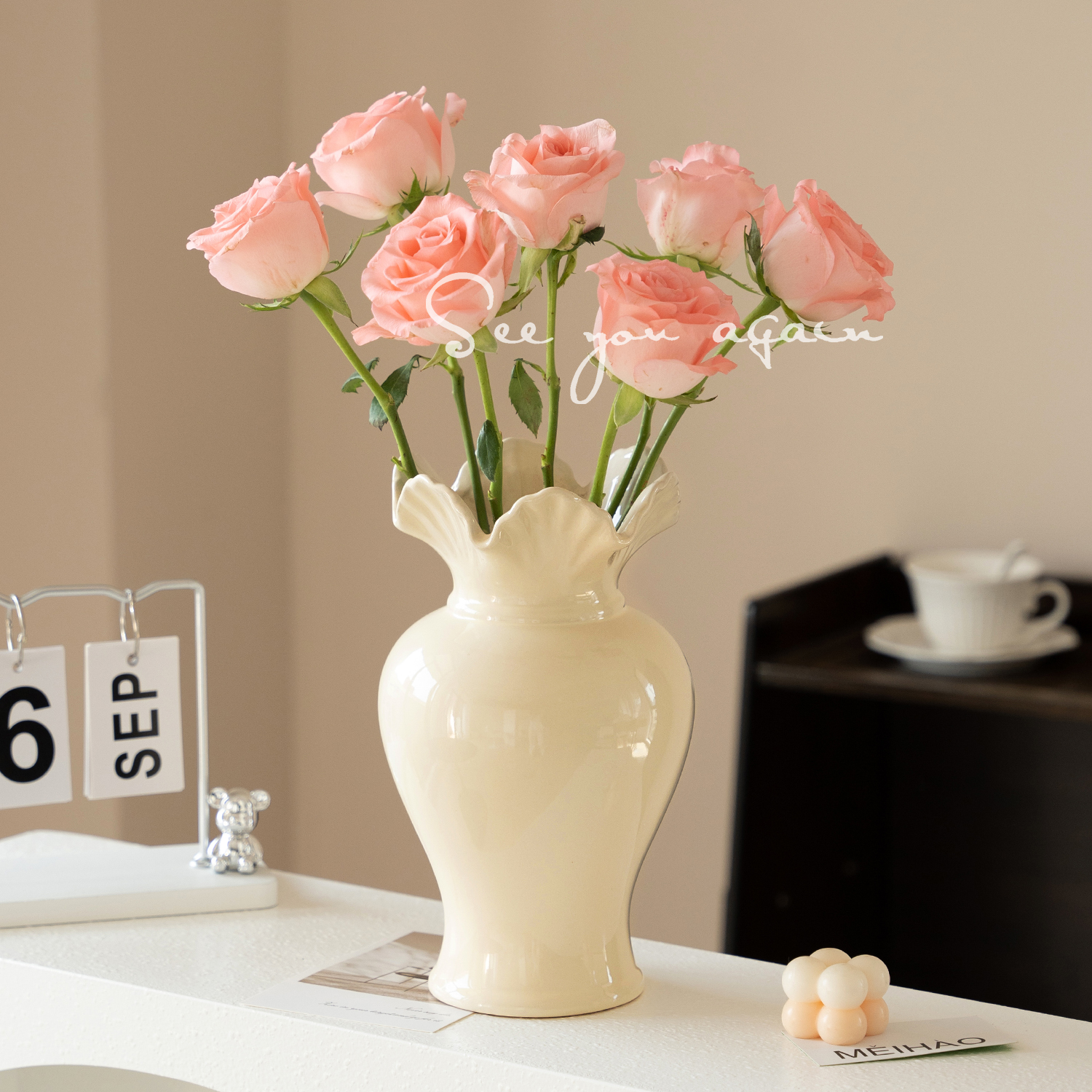 法式陶瓷轻奢高档餐桌水培花器