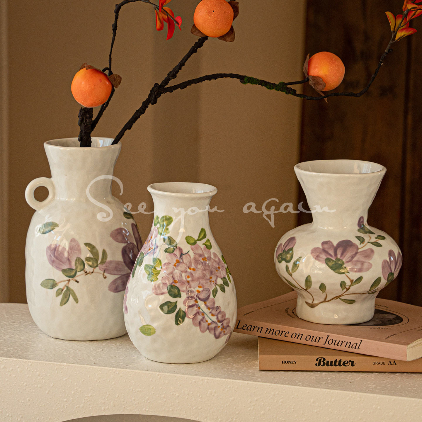 新中式小花瓶高级感瓷器摆件干花客厅插花复古超好看桌面玄关装饰,家居饰品,花瓶,淘宝优惠券,粉丝福利购,淘宝优惠卷