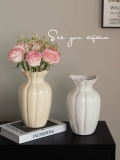 Керамическая ваза с высококачественной ретро-белой французско-американской гостиной, гидропоникой, цветочной композицией, цветами, украшением в кремовом стиле