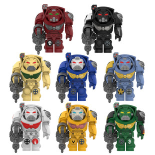 战锤40K积木太空极限战士黑暗天使终结者益智拼装人仔玩具模型